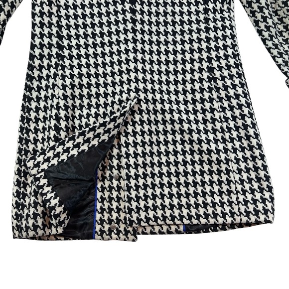 Calvin Klein Black & White Houndstooth Wool Blend Zip Coat — Women’s 6 - Picture 10 of 13